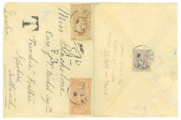 P3390 - GREECE , 3 COLOR OLYMPIC STAMPS FRANKING, TO SCOTTLAND, RATE 55, 5 LEPTA SHORT, THEN TAXED ON ARRIVAL. 1896 - Summer 1896: Athens