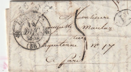 1832 - NIEVRE 56 - CURSIVE - Lettre De BOUHY Vers  PARIS - Décime Rural - 1801-1848: Precursores XIX