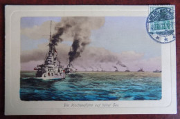 AK Die Hochseeflotte Auf Hoher See - Bateaux Guerre Allemands - Guerra
