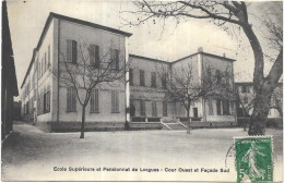 D 83. LORGUES.  ECOLE SUPERIEURE ET PENSIONNAT.  CARTE ECRITE - Lorgues