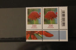 Deutschland ; Freimarken: Blumen: 200 Cent Purpur-Knautie; Waagerechtes Paar; MiNr. 3556, UR; MNH - Gebruikt