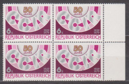 1979 , Mi 1598 ** (8) -  4 Er Block Postfrisch - Internationaler Beratender Ausschuß Für Den Funkdienst CCIR - Neufs