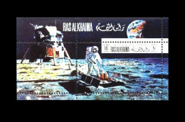 Ras Al Khaima: 'Apollo-11 In Space – Lunar Landing – First Men On The Moon, 1969', Mi. BL91A; Yv. PA.28; Sc. C41 ** - Asie
