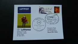 Premier Vol First Flight Munchen Malta Airbus A320 Lufthansa 2011 - Erst- U. Sonderflugbriefe