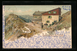 Künstler-AK Edward Theodore Compton: Wendelsteinhaus, Berghütte Mit Panorama  - Compton, E.T.
