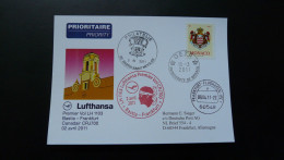 Premier Vol First Flight Monaco Frankfurt Via Bastia Canadair CRJ700 Lufthansa 2011 - Lettres & Documents