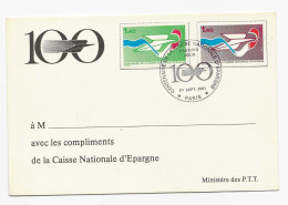 YT 2165 Et 2166 - FDC - Centenaire Des La Caisse Nationale D'Epargne - 1980-1989