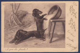 CPA Teckel Dackel Dachshund Chien Dog Circulée - Honden