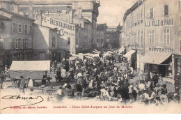 54. N° 103586 .luneville .place St Jacques Un Jour De Marche .restaurant Germain . - Luneville