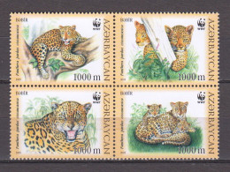 Azerbaidjan 2005 Mi 592-595 In Block Of 4 MNH WWF - CAUCASUS LEOPARD - Nuevos
