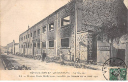 51 - AY - SAN37418 - Maison Deutz Geldermann, Incendiée Par L'émeute Du 12 Avril 1911 - Ay En Champagne