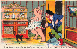 HUMOUR - Si La Femme Nous Charme Toujours, C'est Pas D'sa Faute.....- Colorisé - Carte Postale Ancienne - Humour