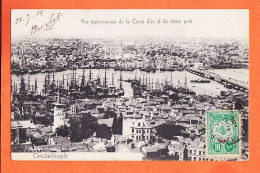 2202 / CONSTANTINOPLE Turquie Vue Panoramique CORNE OR Vieux Pont 1908 De BROCHET à SAUMIER Paris-Bon Marché PERA 157 - Turquie
