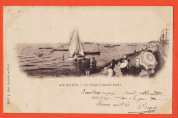 2486 / ⭐ ARCACHON 33-Gironde La Plage à Marée Haute 1902 à LAGARDE Négociant Port-Sainte-Marie / Photo Melle J.L - Arcachon