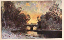 2053 / Künstler Ak George Michael MEINZOLT Fluss Brücke Pionnière 1900s H.K.C.M Série 229-12 Dess II - Paintings