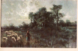 2108 / Künstler Ak Peintre XIXe à Définir Bergère Troupeau Moutons Brebis Paturage CPA 1910s T.S.N Série 1008 6 Dess - Paintings