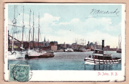 2295 / ⭐ SAINT JOHN New Brunswick HARBOR SHIP Cpbat 1906 De MELOCHE Wilfrid à DRIANT Rue Varveu Troyes Aube- Canada  - Otros & Sin Clasificación