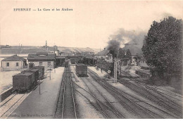 51-SAN59338-EPERNAY.La Gare Et Les Ateliers.Train - Epernay