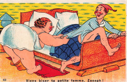 HUMOUR - Viens Biser Ta Petite Femme, Zaseph - Colorisé - Carte Postale Ancienne - Humour