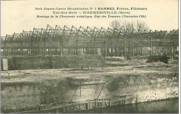 51.WARMERIVILLE.HARMEL FRERES,FILATEURS.SERIE D'APRES GUERRE RECONSTITUTION N°5.MONTAGE DE LA CHARPENTE METALLIQUE,.... - Autres & Non Classés