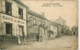 51.MONTHELON.PLACE DE L'EGLISE.CAFE DU MIDI - Autres & Non Classés