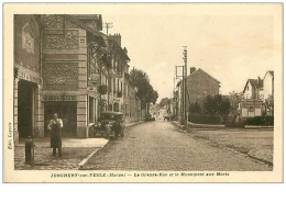 51.JONCHERY SUR VESLE.n°30.LA GRANDE RUE ET LE MONUMENT AUX MORTS.GARAGE - Jonchery-sur-Vesle