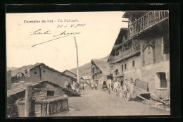 Cartolina Sestriere, Champlas Du Col, Via Nazionale  - Autres & Non Classés