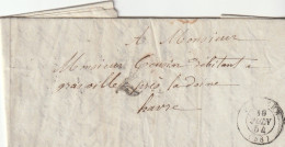 1854 - CALVADOS - Lettre De COUDRAY Vers Grasville La Doine LE HAVRE , Seine Maritime - 1849-1876: Klassik