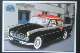 ► SIMCA ARIANE 1960 - TAXI Parisien Avec Johnny HALIDAY  En Passager Devant Son Domicile à PARIS 9eme - CPM Illustrateur - Muziek En Musicus