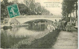 55.COMMERCY.UNE CORVEE DE LAVAGE AU PONT DU CANAL DE L'EST - Commercy