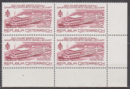 1979 , Mi 1603 ** (1) -  4 Er Block Postfrisch - 150 Jahre Erste Donau - Dampfschiffahrts - Ges. , Fahrgastschiff " - Nuovi