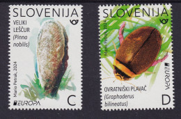 3333 Slowenien Slovenia 2024 MNH Seria EUROPA CEPT Underwater Fauna And Flora - 2024