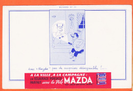 14860 / ⭐ Pile MAZDA Buvard N° 11 Pas De Surprises Désagréables Eclairage Portatif Parfait Blotter Publicitaire - Piles