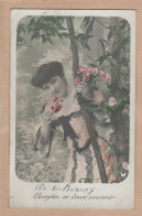 14610 /Doux Souvenir De SATONAY 07.04.1910 Jeune Femme Roses Et Arbres à VECHAMBRE Lavessière-CROISSANT N°3403  01-AIN - Sin Clasificación