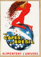 14728 / ⭐ Les CAFES Du BRESIL Alimentent UNIVERS 1930s REPRO Affiche Jean D'YLEN Bibliothèque FORNAY NUGERON VA-23 - Advertising