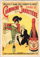 14732 / ⭐ Affiche Par VERCASSON Vers 1900 CHAMPAGNE De La JARRETIERE REPRODUCTION CPM 1993 - CLOUET 10305 - Publicidad