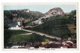 14621 / CERDON  Ain L'Eglise  Et La VIERGE Vignes CPSM 1930s à MEUNIER Boulangerie Rue Thamarin Lyon - DANTON COMBIER - Non Classés