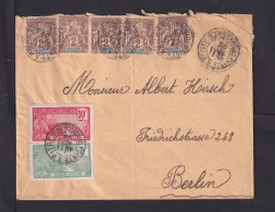 1908 - Ausgaben-Mischfrankatur Auf Brief Ab Point A Pitre Nach Berlin - Storia Postale