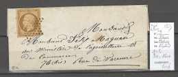 France -  Yvert 9 - 10cts Présidence Sur Lettre De Paris Pour Paris -  SIGNE CALVES - 1853 - 1849-1876: Période Classique