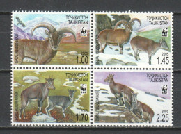 Tadjikistan 2005 Mi 392-395 In Block Of 4 MNH WWF - BLUE SHEEP - Neufs