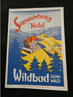 étiquette Hôtel Bagage - Sommerberg Hotel Wildbad Schw: Wald     STEPétiq1 - Hotel Labels