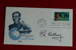 Signed Edmund Hillary FDC Palmer Antarctic Explorer Everest Himalaya Mountaineering Escalade - Sportief