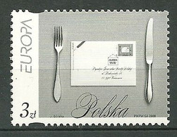 POLAND MNH ** 4096 EUROPA. L'ECRITURE D'UNE LETTRE. TABLE COUTEAU FOURCHETTE - Nuovi