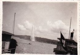 Photo Originale - Année 1930 -  GENEVE - Le Port - Le Jet D'eau - Lieux