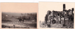 Photo Originale - 1941 - Guerre 1939/45  - Invasion De La Yougoslavie - Ruines Apres Bataille - Lot 2 Photos - Oorlog, Militair