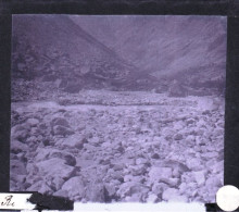 PLAQUE DE VERRE -  Photo  - Les Alpes - Route Du Val D'Isere -   Année  1890 - Plaques De Verre