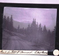 PLAQUE DE VERRE -  Photo  - Les Alpes - Route Du PETIT SAINT BERNARD - Le Mont Pourri  Année  1890 - Glasplaten