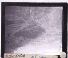 PLAQUE DE VERRE Photo  - Les Grands Cols Des Alpes - Glacier Du Mont De Lans -  Année  1890 - Glass Slides