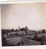 Photo Originale -  1931 -  AUBERTIN ( 66 ) -  L'église A Travers Les Champs - Places