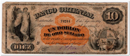 URUGUAY,10 PESO/1 DOBLON,1867,P.S385,CIRCULATED - Uruguay